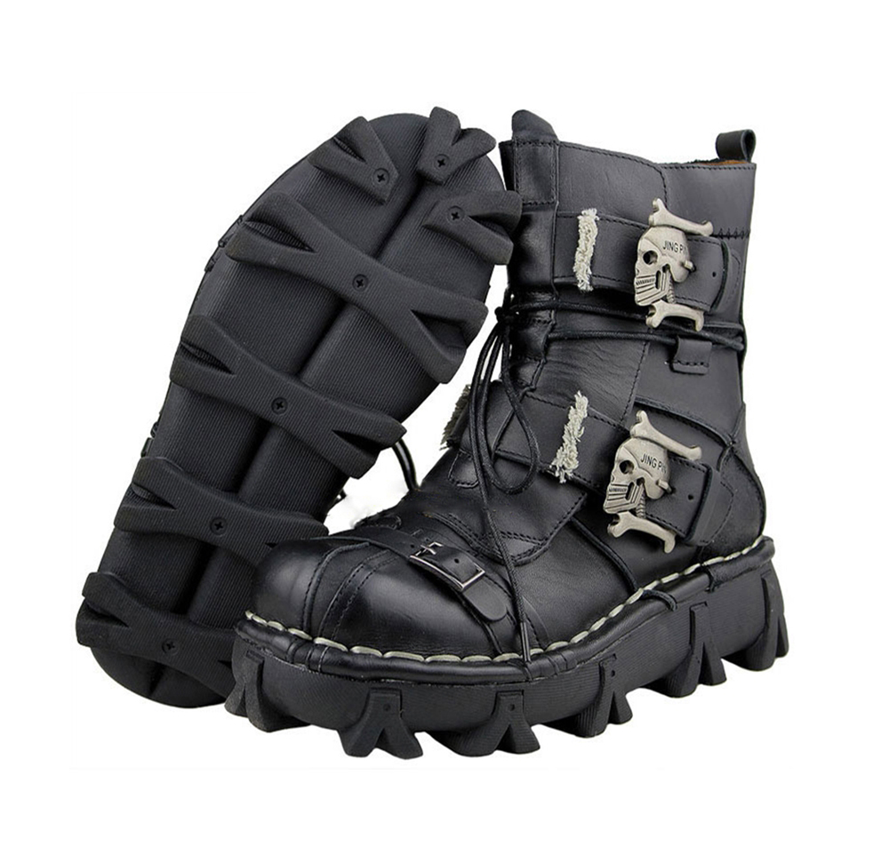Motorcycle Gear Boots - Motorcycle Boots Winter Men Retro Genuine