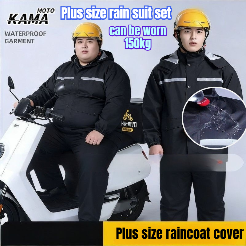 Gear Set Motorcycle - 9XL Fat Man Reflective Waterproof Raincoat