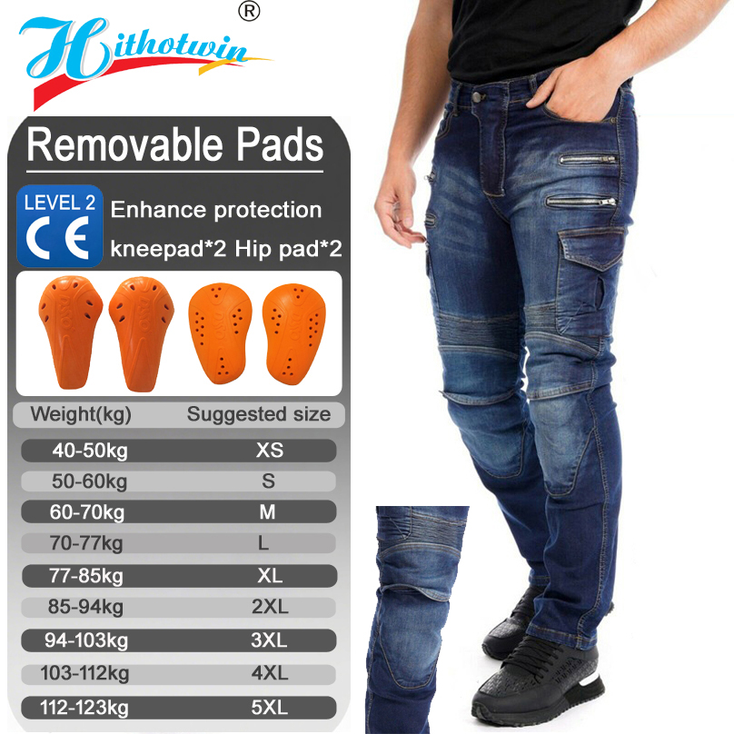 Motorcycle Gear Blue - Blue Motorcycle Pants for Men Zipper
