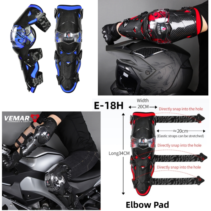 Motorcycle Gear Equipment - Red Motocross Elbow Pads Motorcycle Elbow