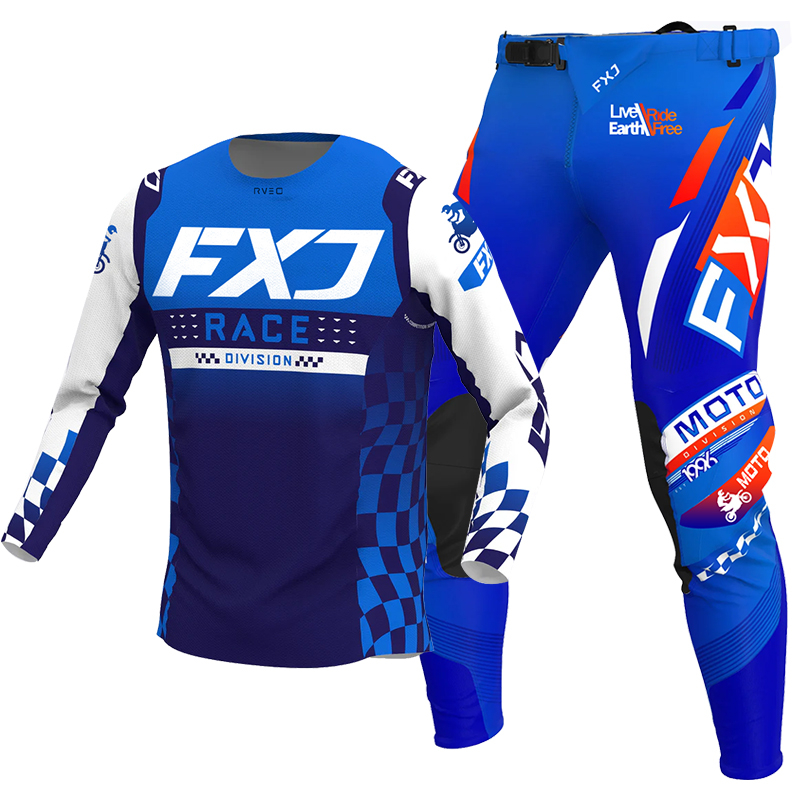 2025 FXJ motocross jersey and  - Motorcycle Gear Blue 评论和价格