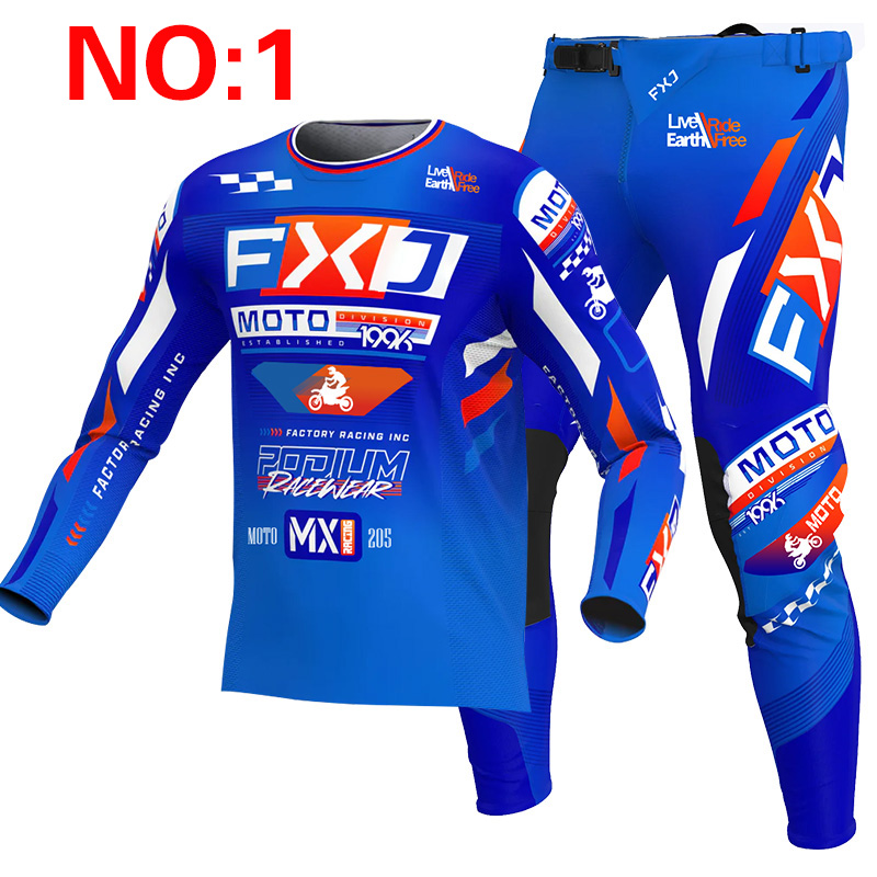 2025 FXJ motocross jersey and  - Motorcycle Gear Blue 评论和价格