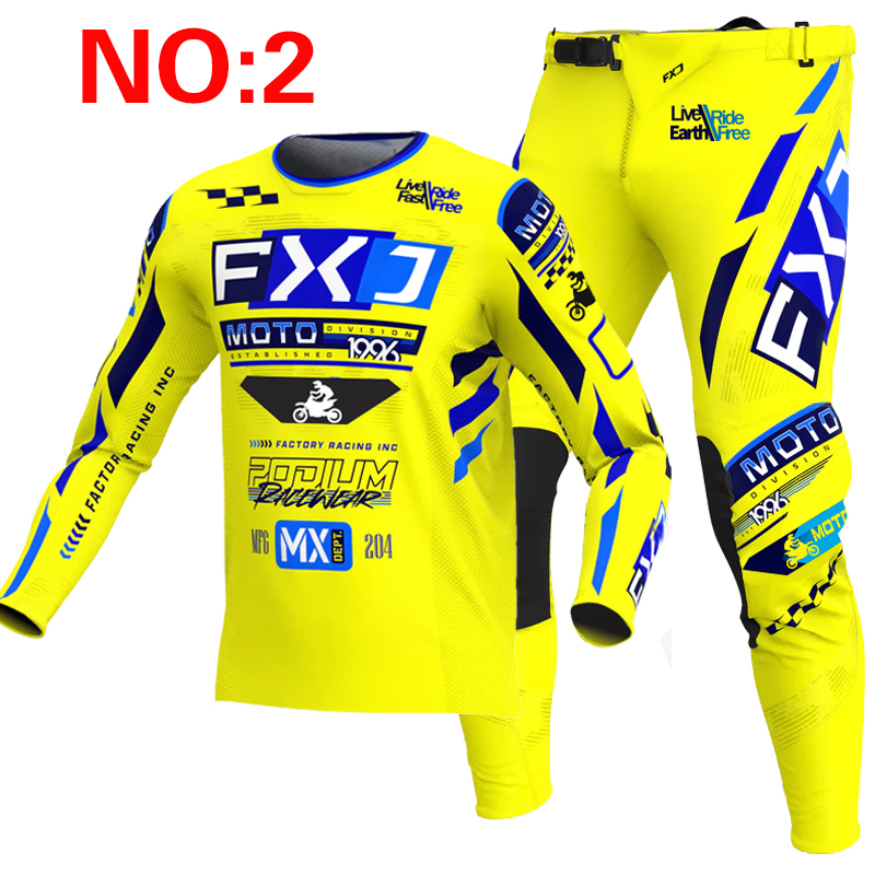 2025 FXJ motocross jersey and  - Motorcycle Gear Blue 评论和价格