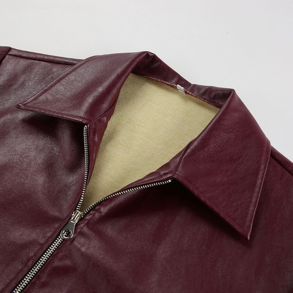 Vintage PU Leather Jacket Matt - Motorcycle Gear Outfit 评论和价格
