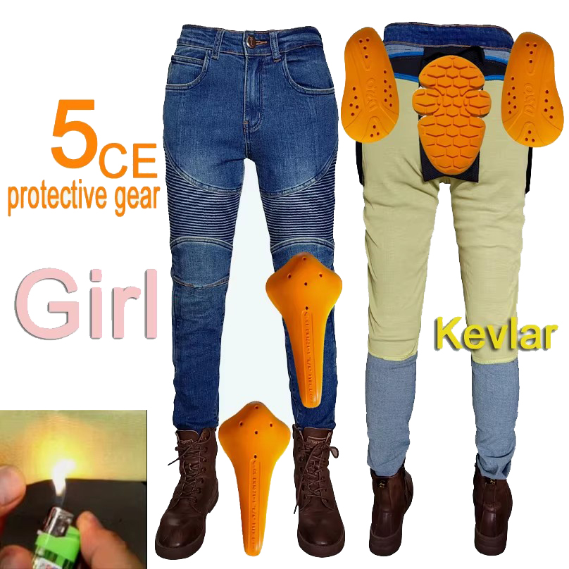 Women's motorcycle jeans Kevla - Motorcycle Gear Blue 评论和价格